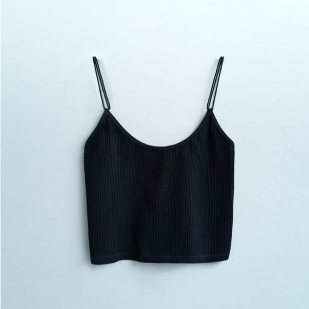 Zara black ribbed tank top